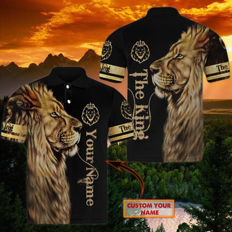 Lion Lover Polo Shirt Custom Name Lion Polo Shirt - Monsterry