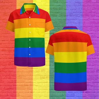 Love Equality Rainbow Flag Lgbt Lesbian Gay Pride Hawaiian Vintage Shirt Mens Button Down Tropical Hawaii Beach Shirts | Newhawaiianshirts CA