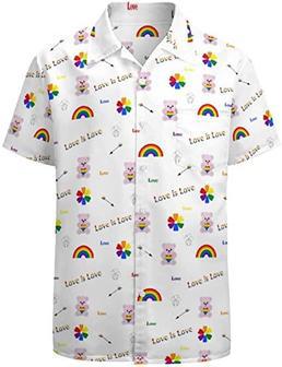 Love Is Love Hawaii T Shirt For Gay Men, Gift To Couple Gaymer, Rainbow Pride Hawaiian Shirts | Newhawaiianshirts AU