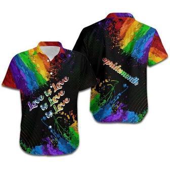 Love Is Love Lgbt Pride Hawaiian Shirt, Love Is Love Rainbow Hawaiian Shirt, Pride Month Gift | Newhawaiianshirts CA