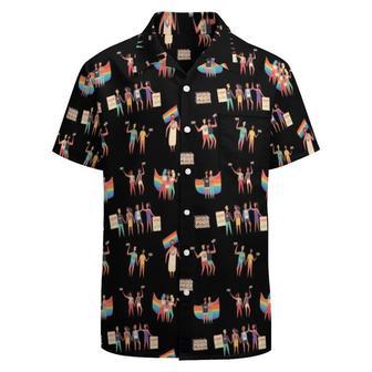 Love Is Love Lgbt Pride Month Pattern Hawaiian Vintage Shirt Mens Button Down Plus Size Tropical Hawaii Beach Shirts | Newhawaiianshirts DE