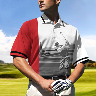 Man Playing Golf Short Sleeve Polo Shirt, Golfer Graphic Polo Shirt, Best Golf Shirt For Men Coolspod - Monsterry