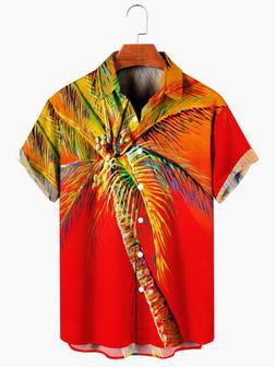 Men's Gradient Coconut Tree Print Hawaiian Shirt, Cool Hawaiian Shirt, Gift For Him | Newhawaiianshirts UK