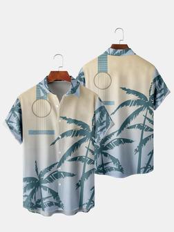 Men's Gradient Coconut Tree Print Hawaiian Shirt, Gift Shirt, Cool Hawaiian Shirt | Newhawaiianshirts AU