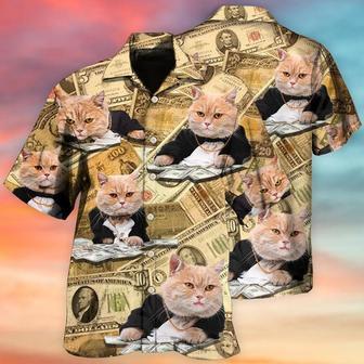 Money Cat Hawaiian Shirt With Vintage Style, Hawaii Shirt For Cat Lovers | Newhawaiianshirts AU