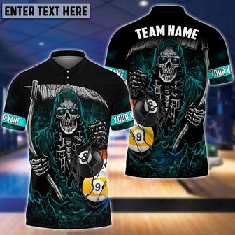 Multicolor Billiards Death Bringer Reaper Polo Shirt, Personalized Name Team Name Unisex Shirt - Monsterry CA