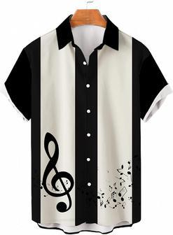 Music Note Hawaiian Shirt Black And White Hawaiian Shirt Gift For Musician | Newhawaiianshirts CA