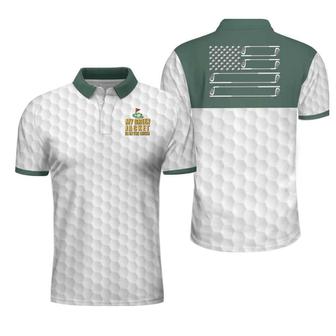 My Green Jacket Is In The Wash Polo Shirt, White Golf Pattern Forest Green American Flag Golf Shirt For Men Coolspod - Monsterry AU