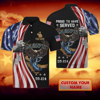 Navy Veteran Shirt Personalized Name Polo Shirt Veteran Day Gift Shirt - Monsterry CA