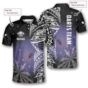 Night Sky Custom Darts Shirts For Men, All Over Print Dart Polo Shirt - Monsterry
