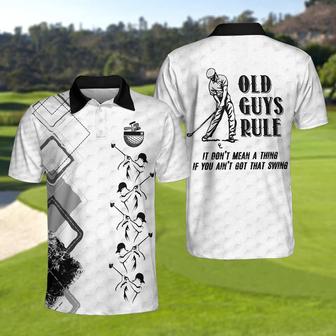 Old Guys Rule Golf Polo Shirt, Golf Texture Argyle Pattern Polo Shirt, Cool Golfing Shirt For Men Coolspod - Monsterry AU
