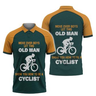 Old Man With A Bike Polo Shirt Cycling Shirt Outdoor Outfit - Monsterry AU
