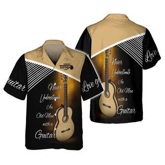 Old Man With Guitar Hawaiian Shirt, Love Guitar Hawaiian Shirt, Men's Guitarist Hawaii Shirt | Newhawaiianshirts AU