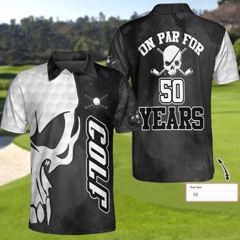 On Par For Years Golf Short Sleeve Custom Polo Shirt, Personalized Skull Black And White Golf Shirt For Men Coolspod - Monsterry UK