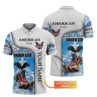 One Nation Under God Personalized Name Polo Shirt Independence Day Gifts - Monsterry AU