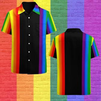 Pastel Rainbow Stripes Gay Pride Lgbt Support Hawaiian Vintage Shirt Mens Button Down Tropical Hawaii Beach Shirts | Newhawaiianshirts AU