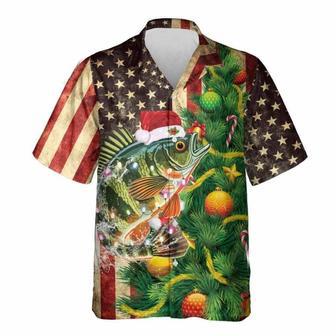 Perch Fishing Pattern Hawaiian Shirt, Xmas Hawaiian Shirts | Newhawaiianshirts