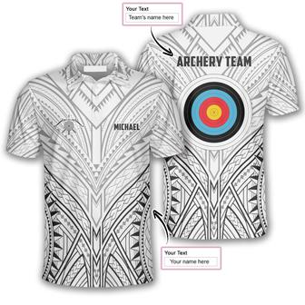 Personalized Archery Target White Tribal Custom Archery Shirts For Men, Gift For Team Archery Shirt - Monsterry