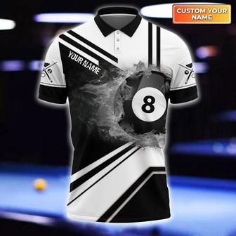 Personalized Billiard Shirt Black And White Pattern, Billiard Polo Shirt Men Women, Billiard Clothing - Monsterry