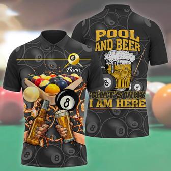Personalized Billiard Shirt Pool And Beer All Over Print Polo Shirt Gift For Billiard Player Team Uniform - Monsterry CA