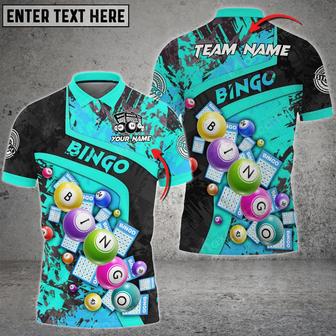Personalized Bingo Grunge Texture Abstract Multicolor Option Customized Name Polo Shirt, Idea Gift For Bowler - Monsterry AU
