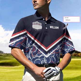Personalized Bowling Pattern Custom Polo Shirt, Bowling Ball Icon Polo Shirt, Best Bowling Shirt For Men Coolspod - Monsterry