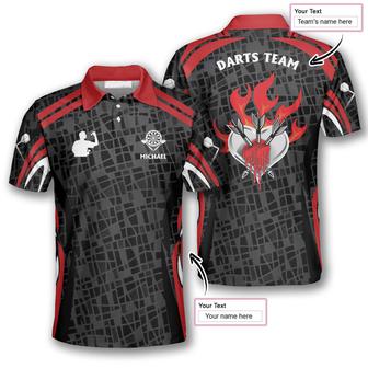 Personalized Darts Lover Custom Darts Shirts For Men, Through Dart Heart Shirt - Monsterry