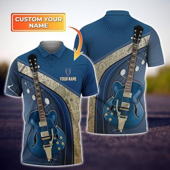 Personalized Electric Guitar Polo Shirt With Custom Name - Monsterry AU