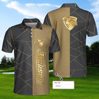 Personalized Golden Lines Golf Short Sleeve Custom Polo Shirt, Luxury Golf Shirt For Men Coolspod - Monsterry AU