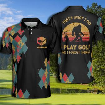 Personalized Golf Bigfoot Forget The Thing Argyle Pattern Polo Shirt For Men, Golf Team Uniform Shirt - Monsterry CA