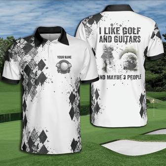 Personalized Golf Watercolor I Like Golf And Guitar And Maybe 3 People Polo Shirt For Men - Monsterry AU
