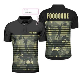 Personalized Golfing Camouflaged Fore Custom Polo Shirt, Golfing Horizontal Stripes Polo Shirt, Camo Golf Shirt For Men Coolspod - Monsterry UK