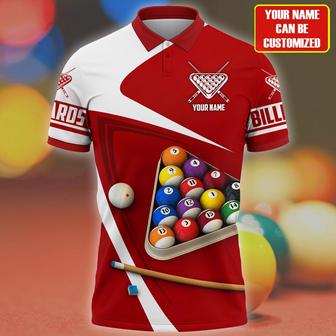 Personalized Name Billiard Player All Over Printed Unisex Polo Shirt, Red Billiard Uniform Shirt - Monsterry UK