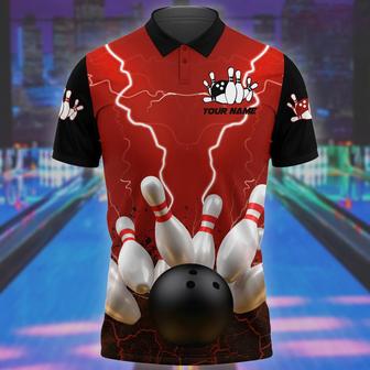 Personalized Name Bowling Player All Over Printed Polo Shirt, Team Bowling Lover Custom Bowling Gift Coolspod - Monsterry UK