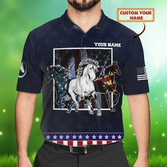 Personalized Name Polo Shirt For Horse Lover - Monsterry