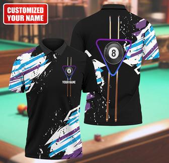Personalized Name Watercolor Billiard Polo Shirt, Unisex Shirt For Men Women, Idea Gift For Billiard Player - Monsterry UK