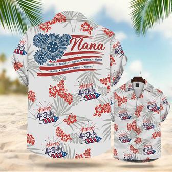 Personalized Nana Of July Summer Hibiscus Hawaiian Shirt For Grandma Nana Gigi Mom Hawaiian Shirt | Newhawaiianshirts UK