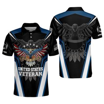 Personalized United States Veteran Because Of The Brave Polo Shirt, Eagle Flag Independence Day Polo Shirt - Monsterry DE