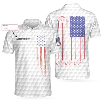 Personalized White American Flag Golf Shirt For Men, Of July Polo Shirt For Golfer Coolspod - Monsterry AU
