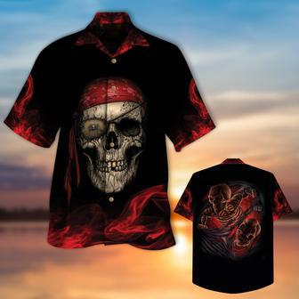 Pirate Skull Red Hawaiian Shirt, Men Skull Hawaiian Shirt, Women Hawaii Shirts | Newhawaiianshirts UK