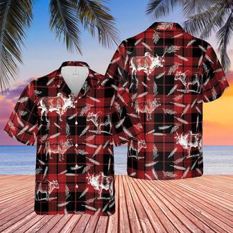 Plaid Pattern Brahman All Over Printed Hawaiian Shirt | Newhawaiianshirts AU