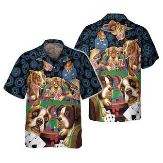 Poker Dogs Hawaiian Shirt, Funny Dog Hawaiian Shirt, Poker Hawaiian Shirt | Newhawaiianshirts UK