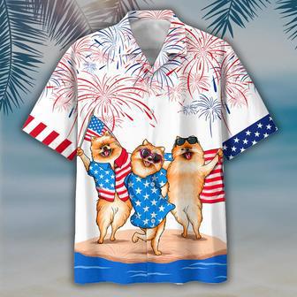 Pomeranian Hawaiian Shirt For Independence's Day, Dog Full Print In Hawaii Aloha Beach Shirt | Newhawaiianshirts AU