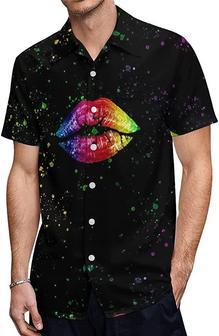 Pride Rainbow Lips Hawaiian T Shirt, Gaymer Hawaiian Shirt, Lesbian Hawaii T Shirt | Newhawaiianshirts AU