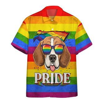 Pride T Shirts, Im Pround And So Is My Beagle Awesome Background Design Hawaiian Shirt | Newhawaiianshirts AU