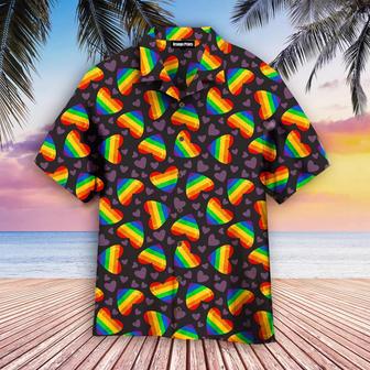 Rainbow Heart Lgbt Hawaiian Shirt, Amazing Lgbt Hawaiian Shirt, Hawaiian Pride, Gift For Gaymer | Newhawaiianshirts