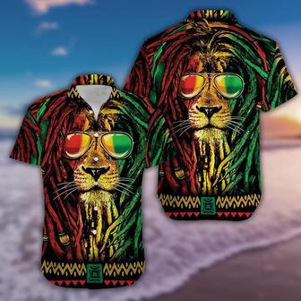 Rasta Jamaica King Lion Reggae Unisex Hawaiian Aloha Shirts | Newhawaiianshirts UK