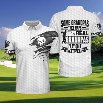 Real Grandpas Play Golf Custom Polo Shirt, Personalized Golf Shirt For Men, Funny Skull Golf Polo Shirt Coolspod - Monsterry AU