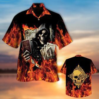 Reaper Hawaiian Shirt Reaper Playing Pokers Hawaiian Shirt | Newhawaiianshirts AU