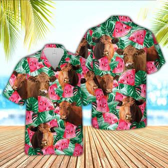 Red Angus Watermelon Hawaiian Shirt, Farm Hawaiian Shirt, Farmer Hawaii | Newhawaiianshirts AU